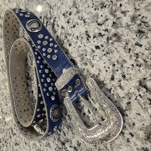 Geniune Leather Indianapolis Colts Rhinestone Belt